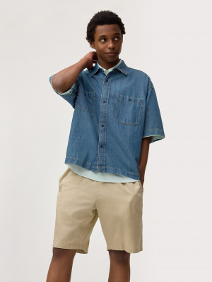 Cotton Relaxed Knee Length Shorts | GU US