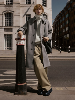 WOOL MELTON BALMACAAN HALF COAT - GRAY / 1