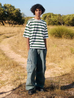 Boxy T-Shirt | HalfSlv | Striped | GU US
