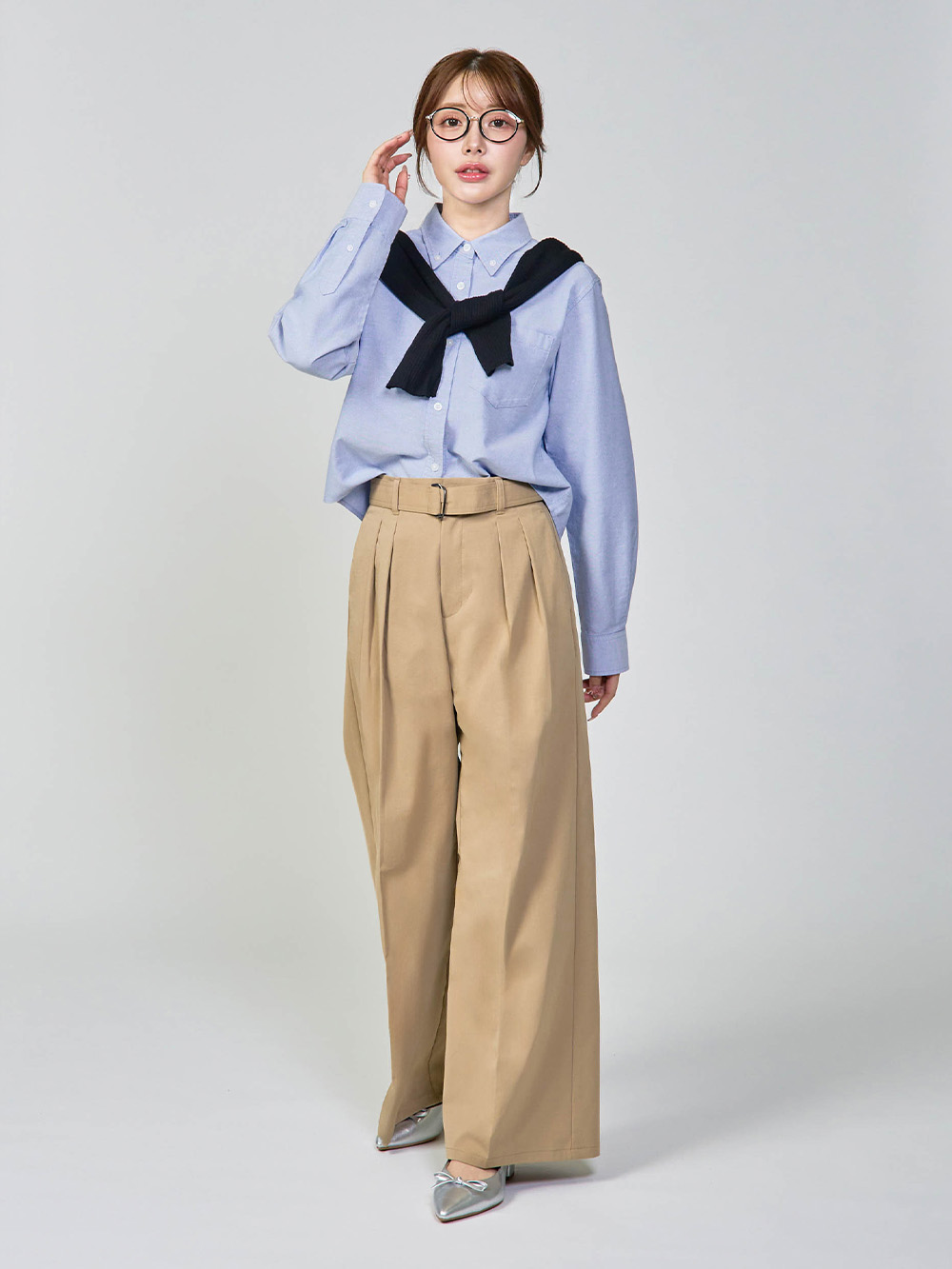 【2plan】Rings Belted Wide Slacks Rings Belted Wide Slacks - 2PLAN | 60% - Asian Fashion