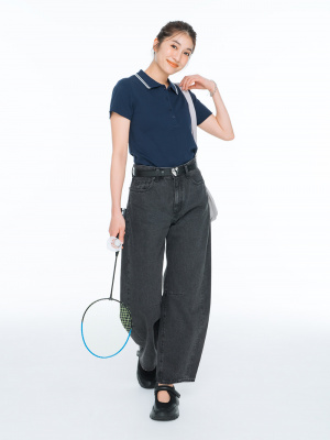 GU公式 | バレルレッグジーンズ(丈標準71.0～75.0cm