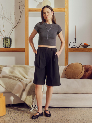 【KOOLOSET】Non-Fade Maxi Roll-Up Bermuda Denim Edikted Oversized Low Rise Denim Bermuda Shorts | PacSun