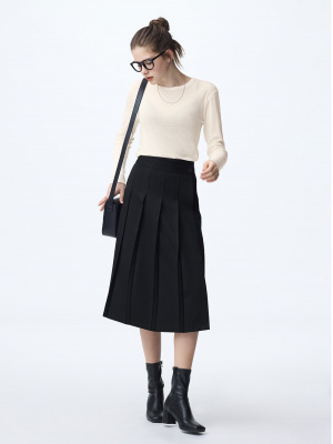 スカート wrap Pleated Skirt Wrap Pleated Midi Skirt | GU US