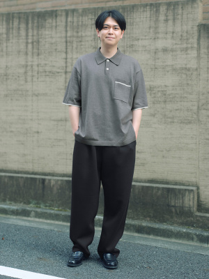 GU公式 | ウォッシャブルニットポロシャツ(5分袖)