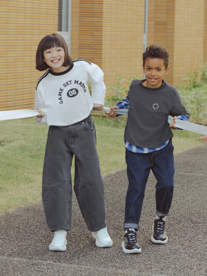 GU公式 | KIDS(男女兼用)アンクルソックス2P(ライン)