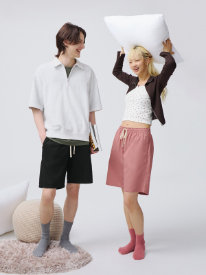 Half Zip Sweat Look T-Shirt | HalfSlv | GU US