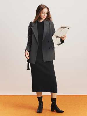 GU公式 | ダブルブレストチェックジャケット