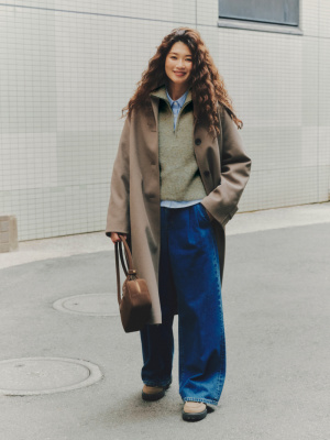 COZY MELTON Balmacaan Coat | GU US