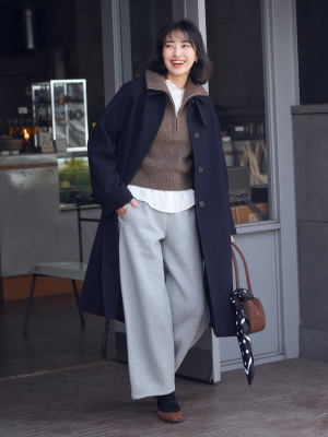 COZY MELTON Balmacaan Coat | GU US