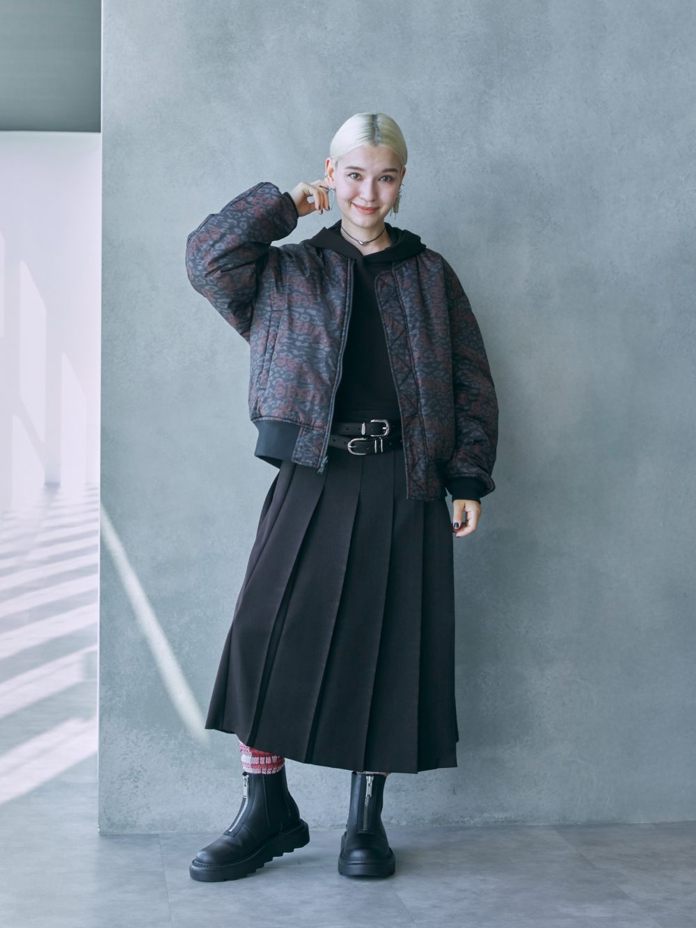 リバーシブルブルゾン UNDERCOVER、ジップポケットボーダーT(長袖