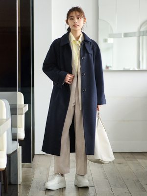 COZY MELTON Balmacaan Coat | GU US