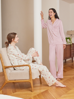 GU公式 | サテンパジャマ(長袖&ロングパンツ)