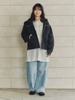 【新品未使用】GU×UNDERCOVER デニムジップアップパーカ　3XL 黒 GU公式 | デニムジップアップパーカ UNDERCOVER(ユニセックス)