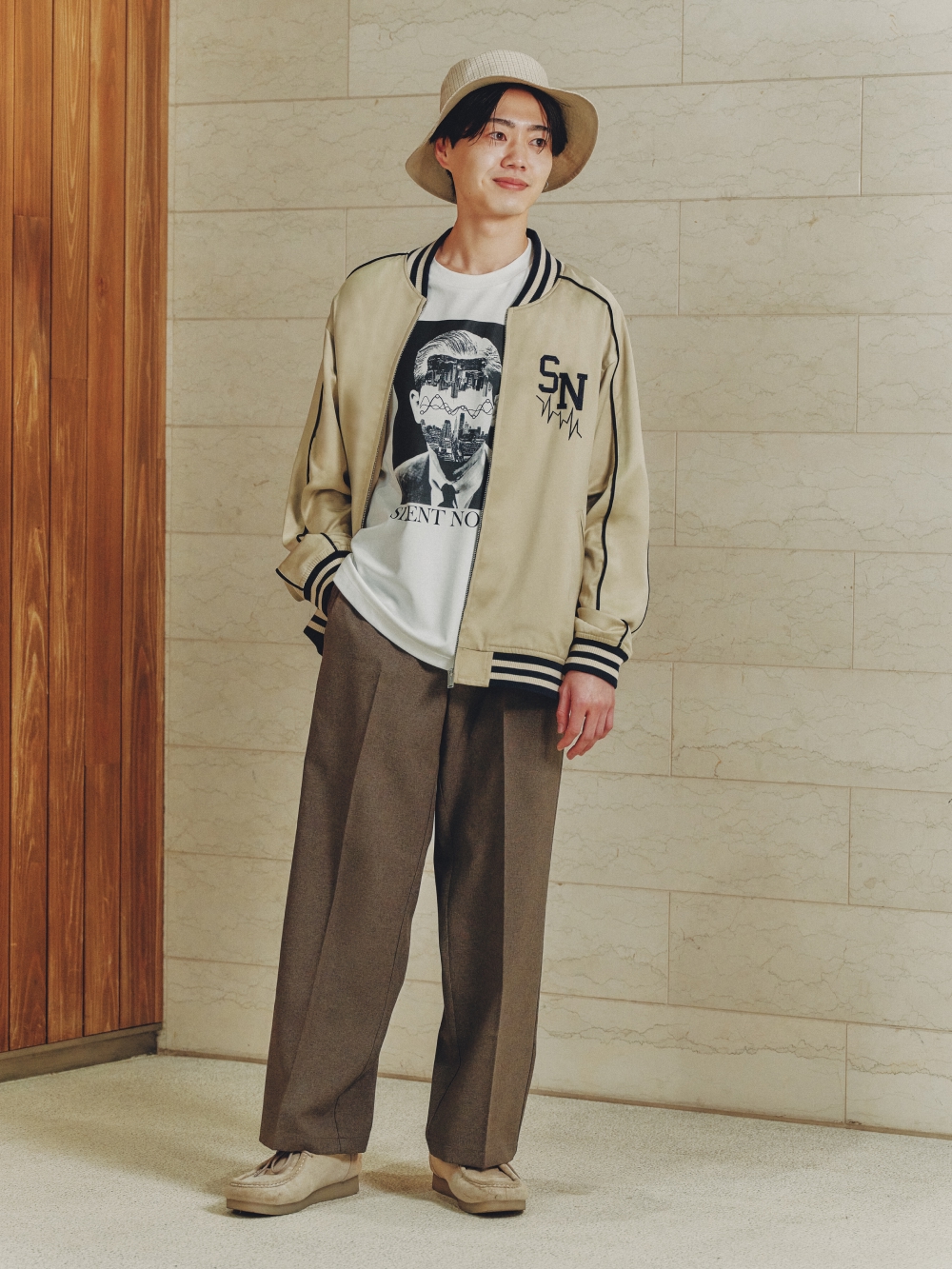 GU×UNDERCOVER サテンリブブルゾン BEIGE XLサイズ UNDERCOVER×GU サテン リブブルゾン ユニセックス XL - メルカリ