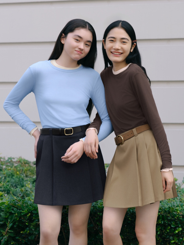An outfit using Sweat Look T-Shirt | HalfSlv and Side Pleated