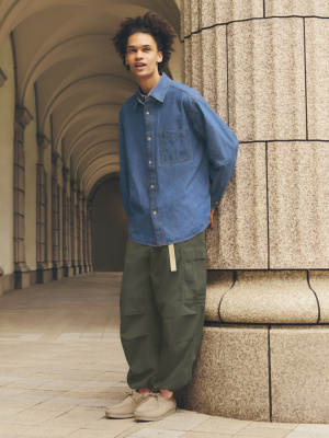 GU公式 | デニムオーバーサイズシャツ