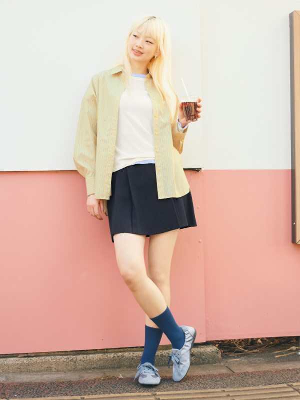 An outfit using Sweat Look T-Shirt | HalfSlv and Side Pleated