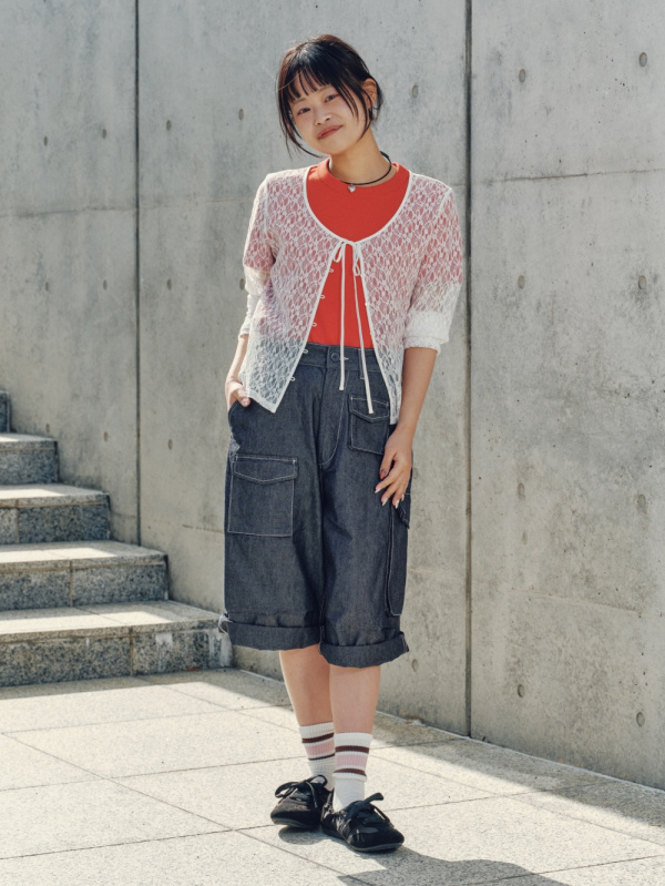 An outfit using Sweat Look T-Shirt | HalfSlv and Side Pleated