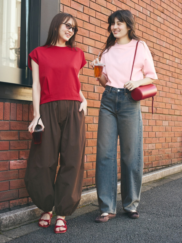 An outfit using Sweat Look T-Shirt | HalfSlv and Side Pleated