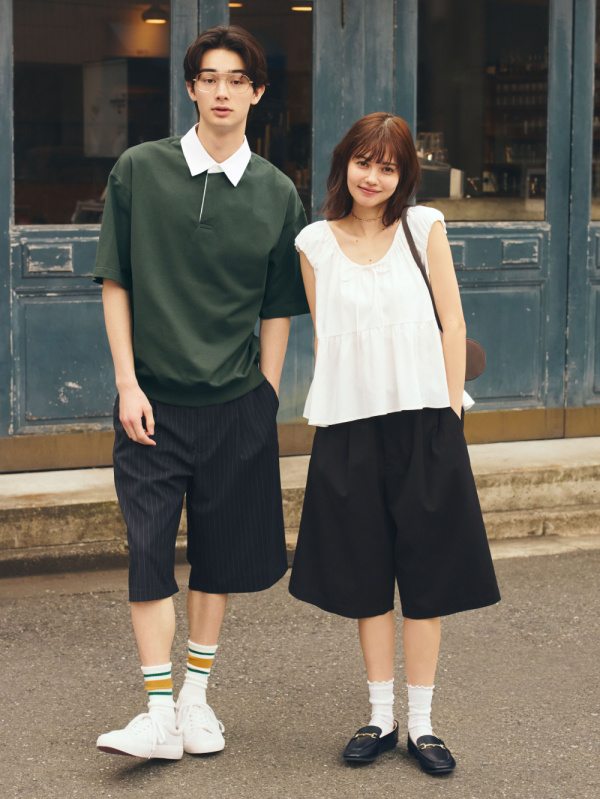 An outfit using Sweat Look T-Shirt | HalfSlv and Side Pleated
