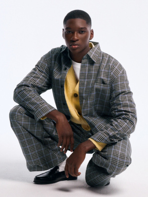 Men's Checked Wide Flared Pants | CL | GU US