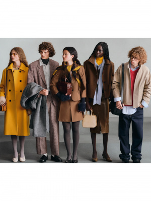 亘】CELINE イエロー ダブルブレスト ロングコートセットスカート