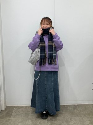 GU公式 | デニムフレアマキシスカートNTQ+E