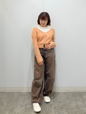 ebure ライトシルクコットンニット カーディガン　イエロー ebure ライトシルクコットンニット カーディガン イエロー