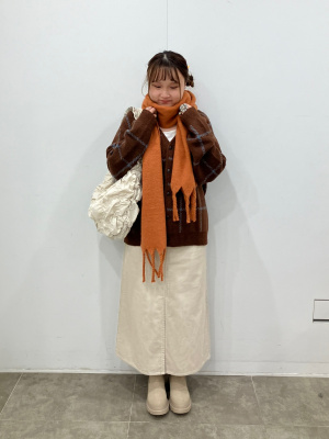 GU公式 | ブラッシーニットVネックカーディガン(チェック)