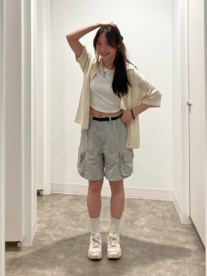 GU公式 | ナイロンカーゴショーツ(セットアップ可能)