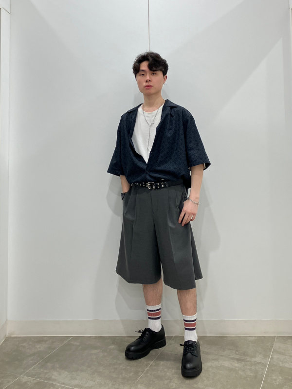 ボクシーT(5分袖)(オーバーサイズ)、オープンカラーシャツ(5分袖)(ジオ