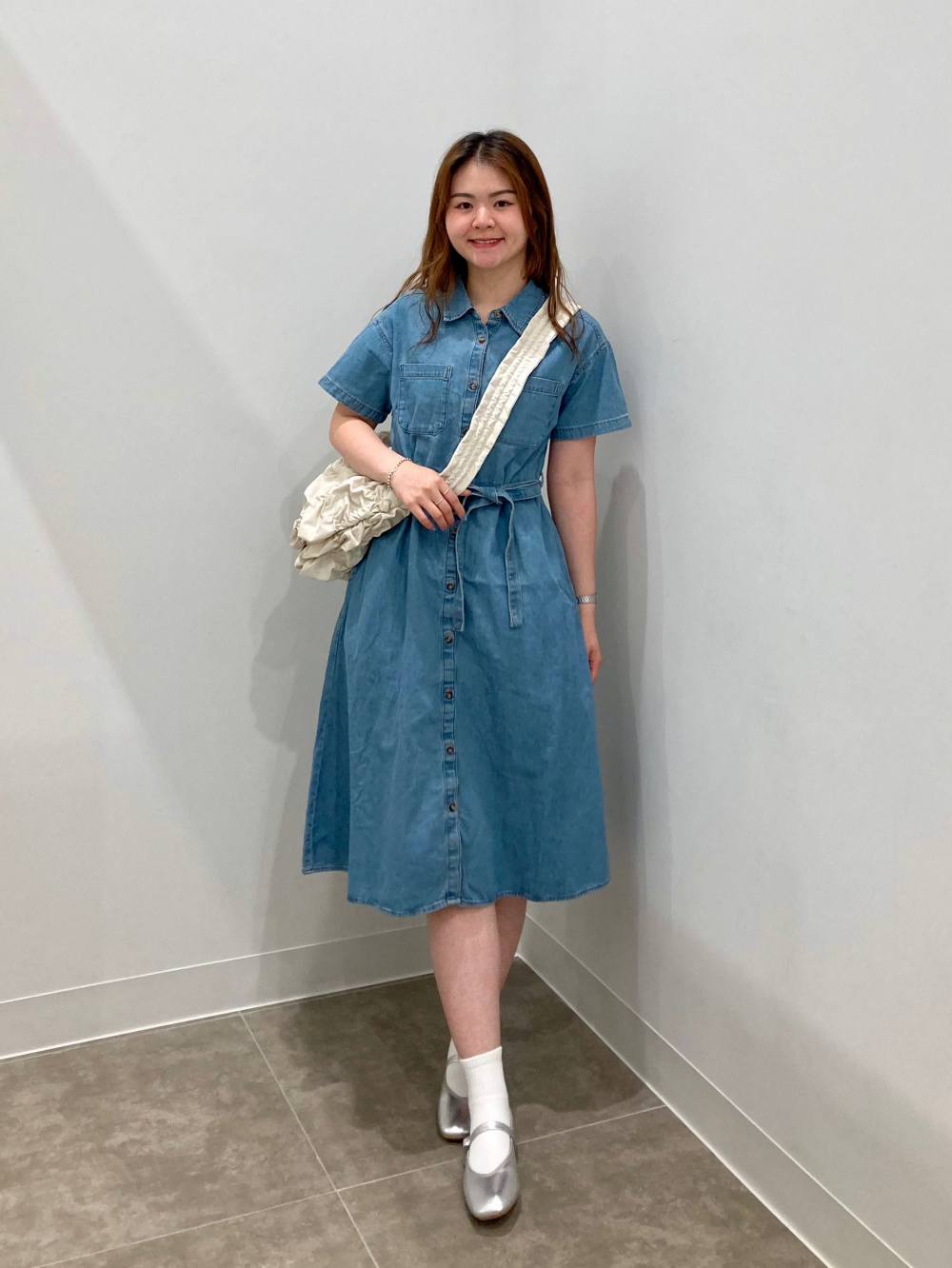 DOLCE&GABBANA デニム パッチワーク シャツワンピース DENIM WORK SHIRT DRESS デニム ワークシャツワンピース A42310