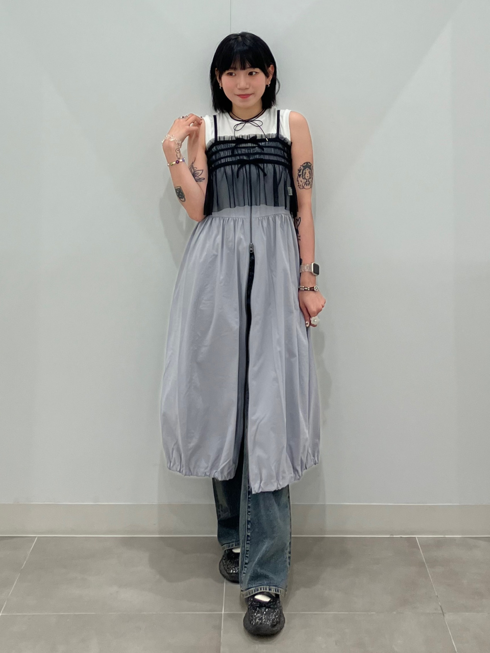 Front Zip Bubble Hem Dress/NTQ」| GU的穿搭理念
