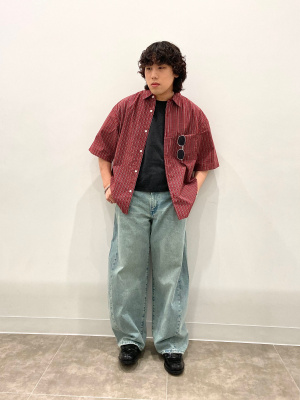 ★ JEANS★ ウォッシュド 半袖Tシャツ GU公式 | ウォッシュドT