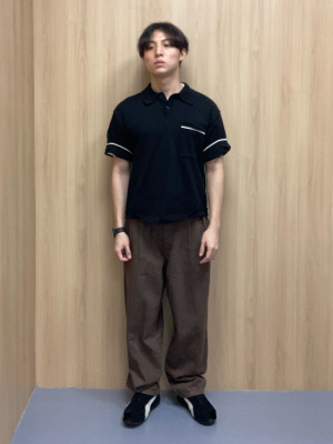 GU公式 | ウォッシャブルニットポロシャツ(5分袖)