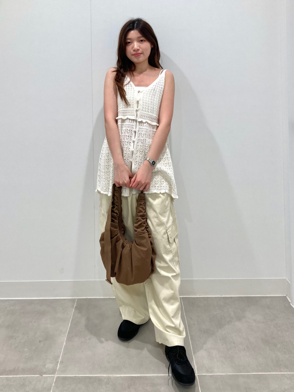 Lacy Stitch Knitted Camisole Tunic」| GU的穿搭理念