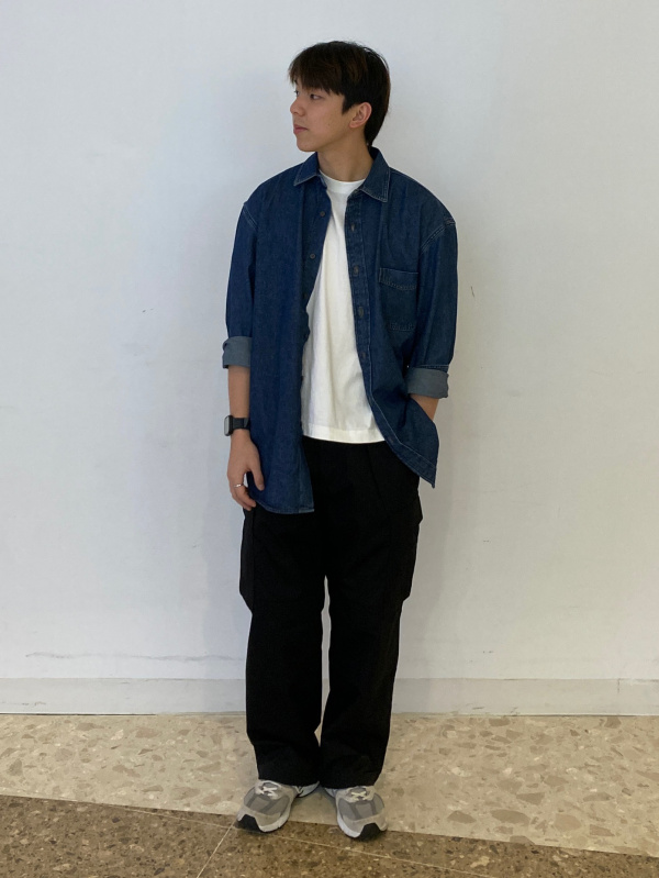 Chino Wide Straight Pants/CL、Nylon Combination Flat Sole Sneakers