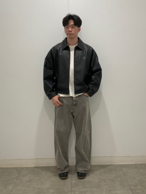 Faux Leather Zip Jacket/MN、Easy Care Broadcloth Shirt/CL (Relaxed