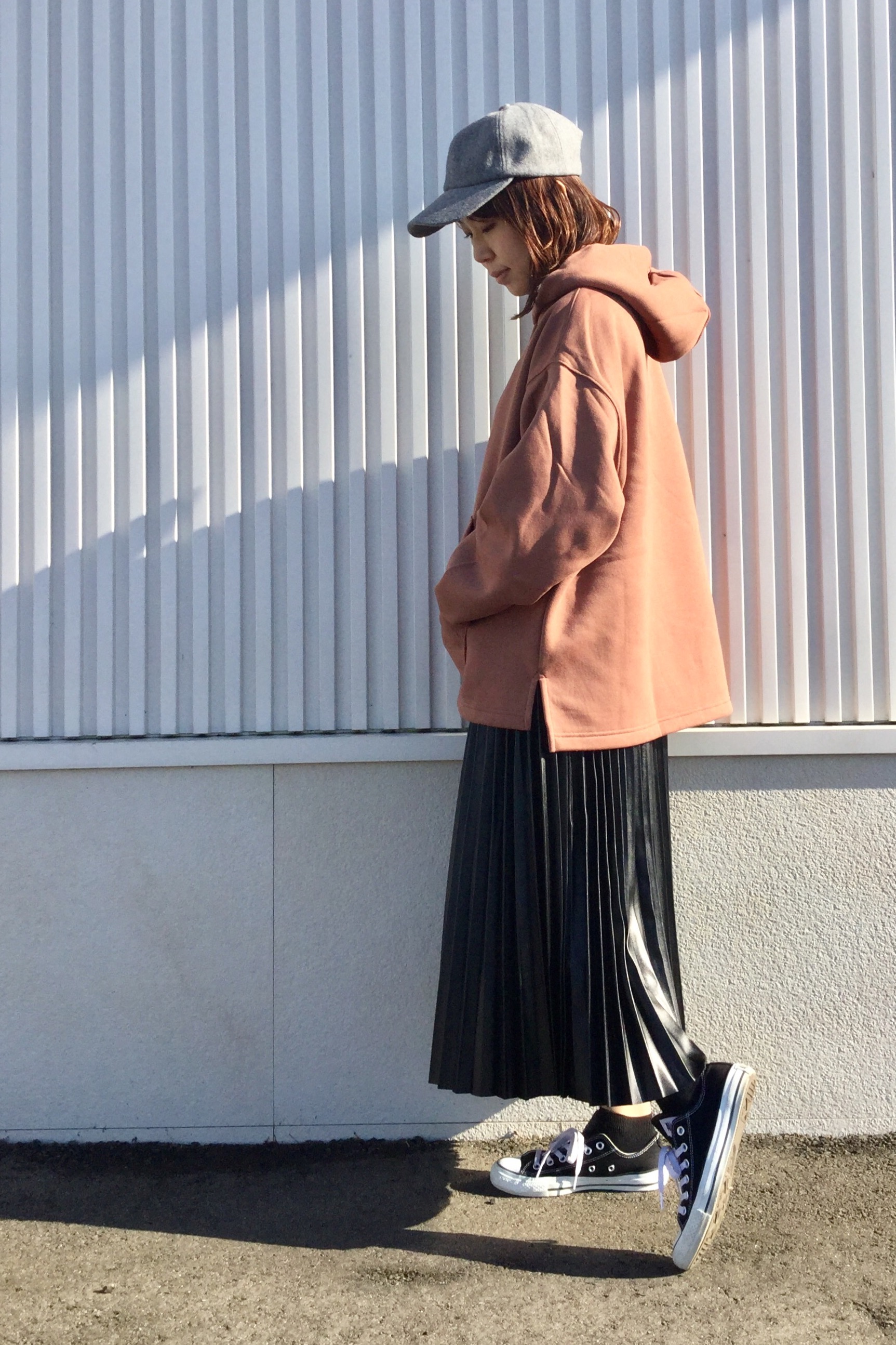 GU レザー風スカート　140cm