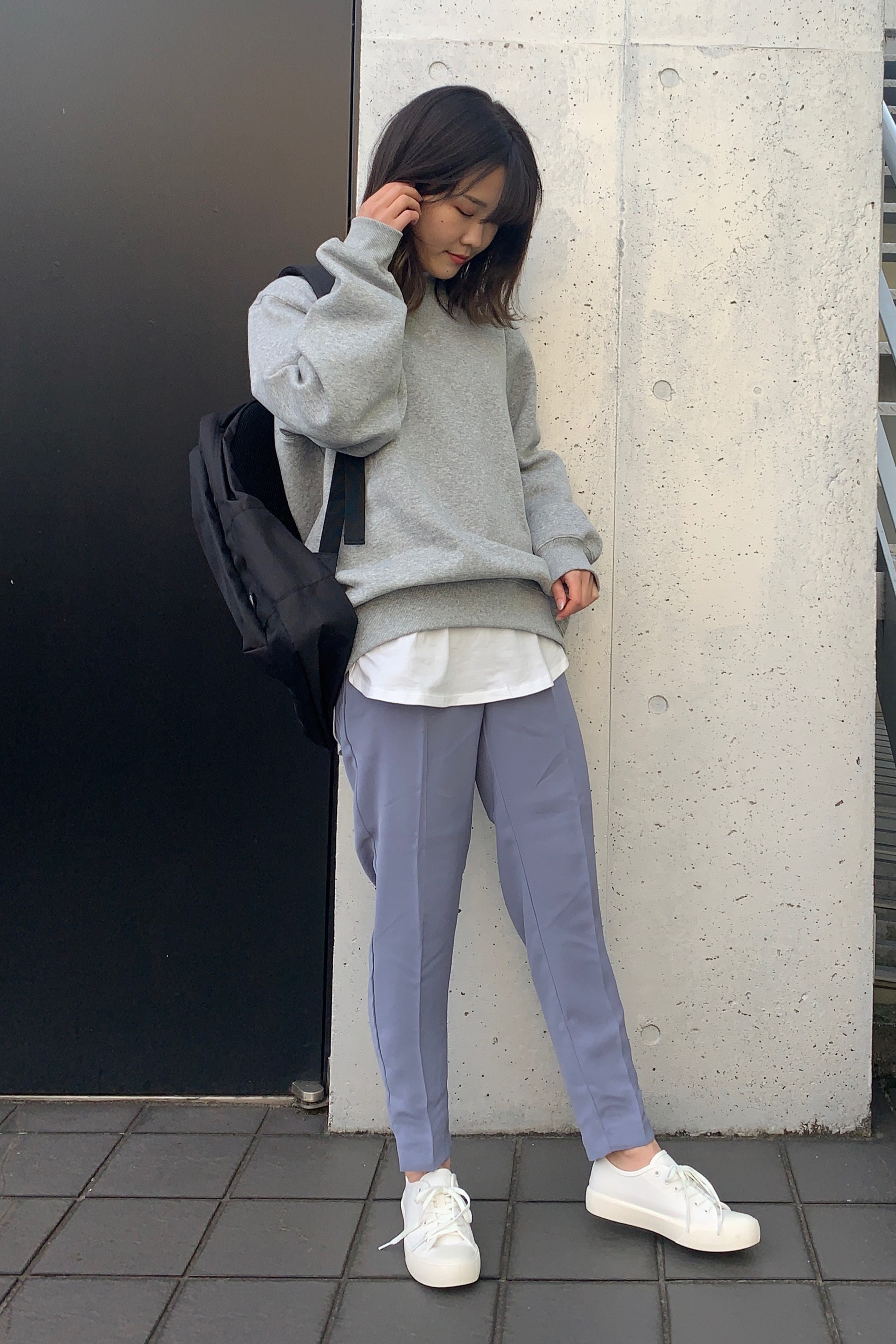 スウェットシャツ 長袖 とラウンドヘムロングスリーブt 長袖 のコーデ Gu公式 Styling Book