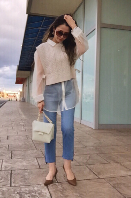 Gu公式 カットオフスリットストレートジーンズsd E ファッション通販サイト