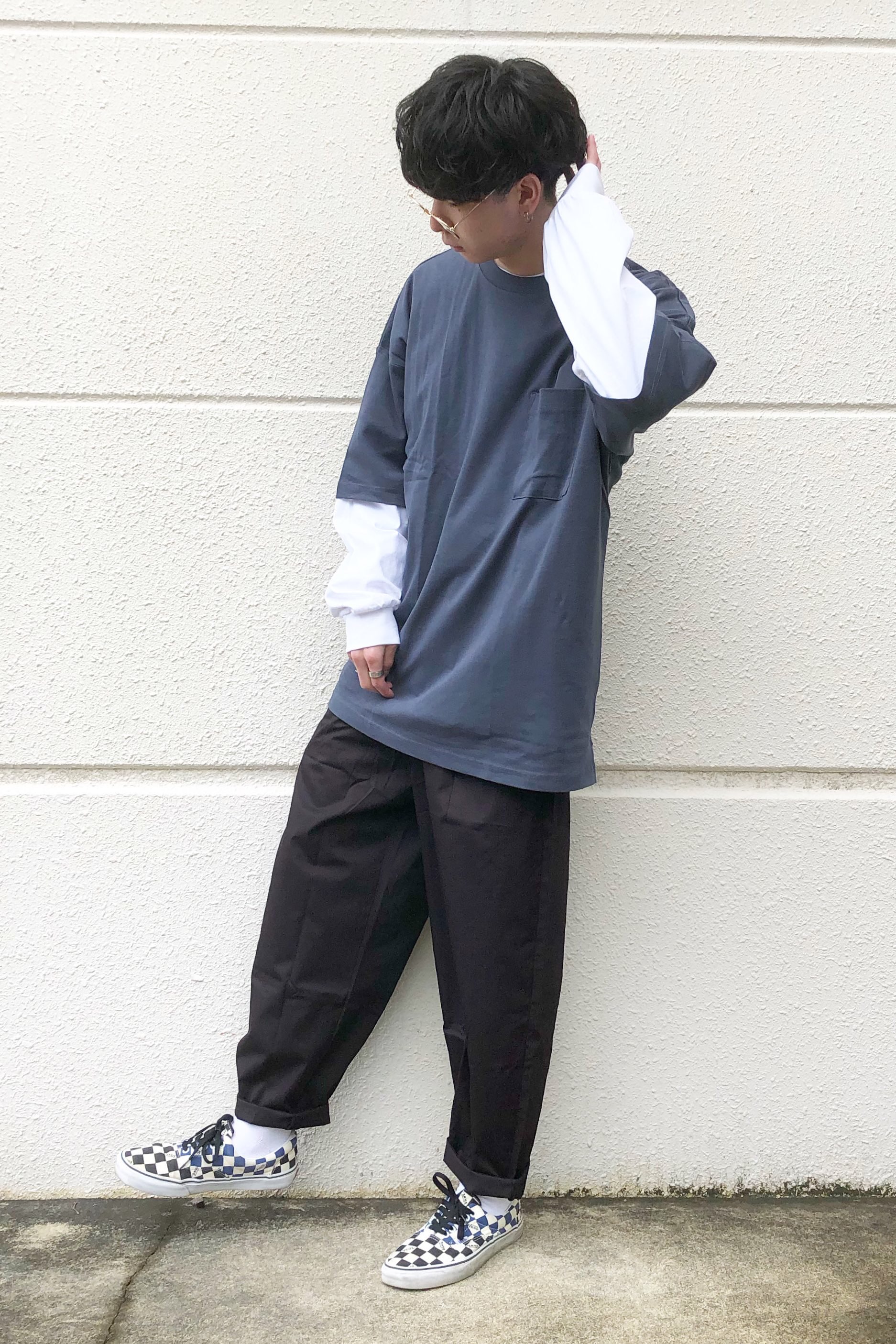 ヘビーウェイトビッグt 長袖 とルーズフィットt 5分袖 のコーデ Gu公式 Styling Book