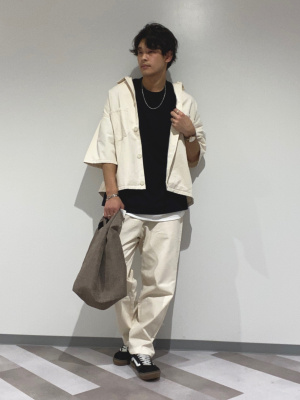 専用◯1859 GU公式 | デニムシェフシャツ(5分袖)(セットアップ可能)