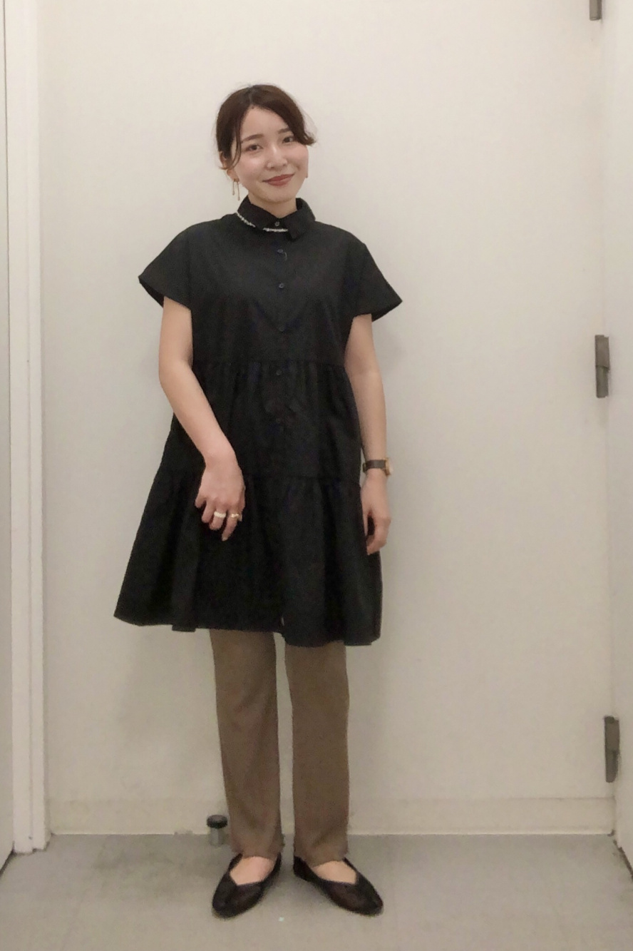 ☆半袖☆シャツ ティアード ミ二丈 ワンピース パーティ ドレス 86786312-1.jpg