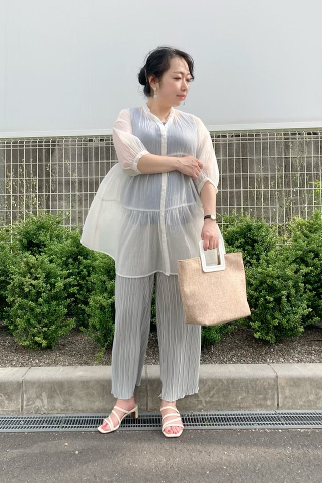 人気提案 チュニック シアーチェックティアードチュニック