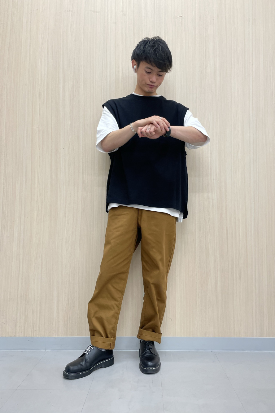 セットアップ トップス パンツ ルーズフィット カジュアル ルーズフィットT(5分袖)、シェフパンツ(セットアップ可能)」の