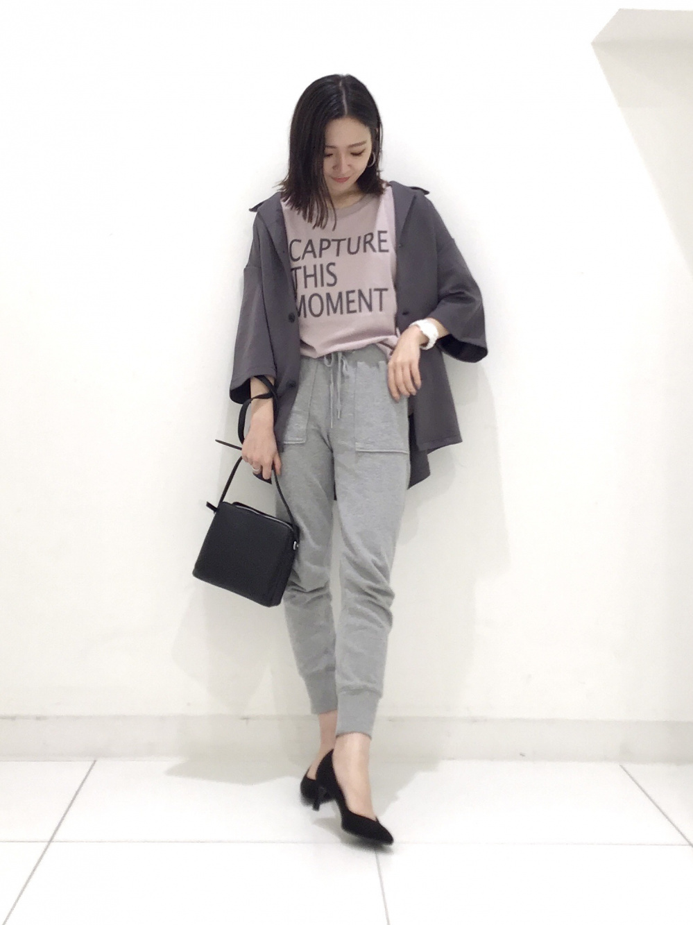 スウェットイージーパンツ」の着用コーディネート| ジーユー
