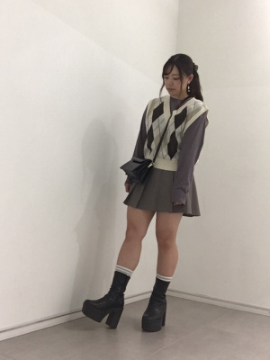 Gu公式 プリーツミニスカート チェック Yg X ファッション通販サイト