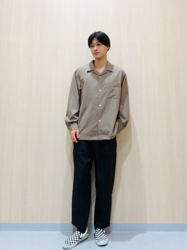 GU公式 オープンカラーシャツ(長袖)(セットアップ可能)