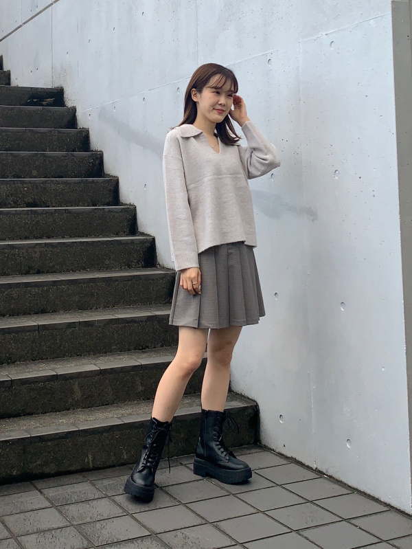 GU ジーユー チェック柄台形ミニスカート Sサイズ - スカート